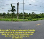 ĐẤT ĐẸP- GIÁ TỐT CHÍNH CHỦ BÁN NHANH LÔ ĐẤT ĐẦU TƯ LÀ SINH LỜI TẠI huyện Cầu Kè, tỉnh Trà Vinh