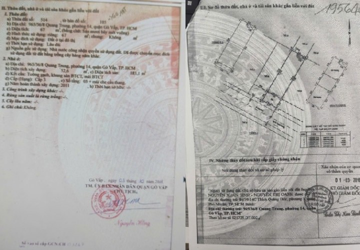 NHÀ ĐẸP- GIÁ TỐT CHÍNH CHỦ BÁN NHANH CĂN NHÀ tại Đường Quang Trung, PHường 14, Gò Vấp, HCM