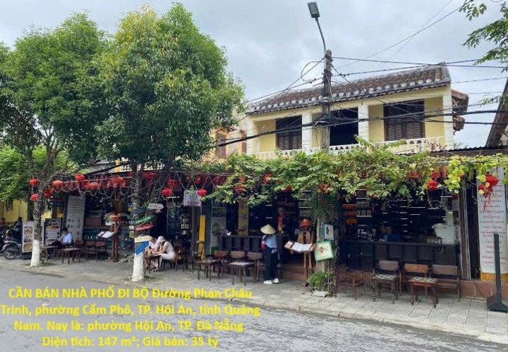 CẦN BÁN NHÀ PHỐ ĐI BỘ PHAN CHÂU TRINH – 147M² – MT 8M – 3PN – P.CẨM PHÔ, TP.HỘI AN, Quảng Nam