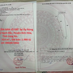 HOT HOT - CẦN BÁN LÔ ĐẤT Tại Ấp Rừng Sến, Xã Mỹ Hạnh Bắc, Huyện Đức Hòa, Tỉnh Long An.