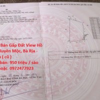 ĐẤT ĐẸP - GIÁ TỐT - Cần Bán Gấp Đất View Hồ Sông Ray X.Bàu Lâm, Xuyên Mộc, Bà Rịa - Vũng Tàu ( cũ )