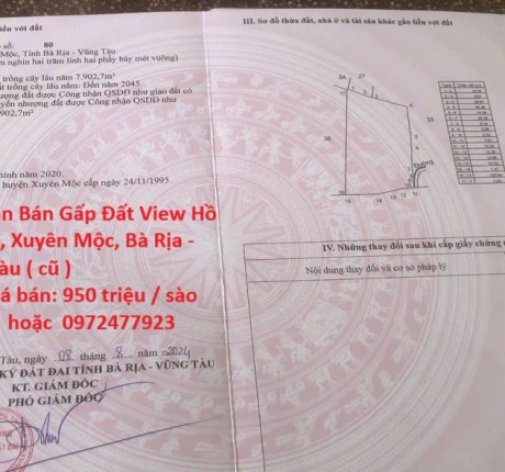 ĐẤT ĐẸP - GIÁ TỐT - Cần Bán Gấp Đất View Hồ Sông Ray X.Bàu Lâm, Xuyên Mộc, Bà Rịa - Vũng Tàu ( cũ )