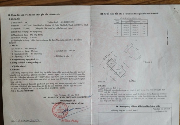 NHÀ ĐẸP – GIÁ TỐT  – CHÍNH CHỦ CẦN BÁN NHANH TẠI 118/127a/61 Phan Huy Ích, Tân Sơn, HCM