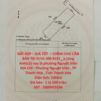 ĐẤT ĐẸP – GIÁ TỐT  – CHÍNH CHỦ CẦN BÁN TẠI Vị trí: Mb 8191_ p.Long Anh(cũ) nay là phường Nguyệt Viên