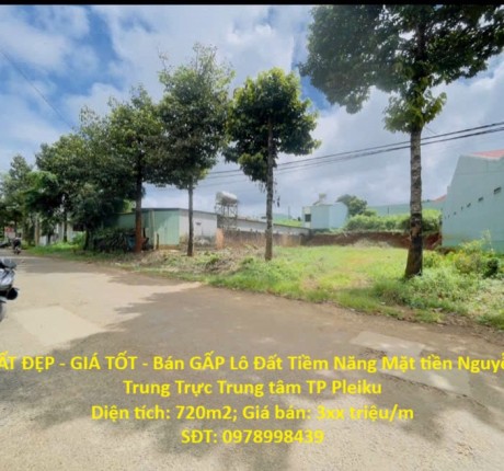 ĐẤT ĐẸP - GIÁ TỐT - Bán GẤP Lô Đất Tiềm Năng Mặt tiền Nguyễn Trung Trực Trung tâm TP Pleiku