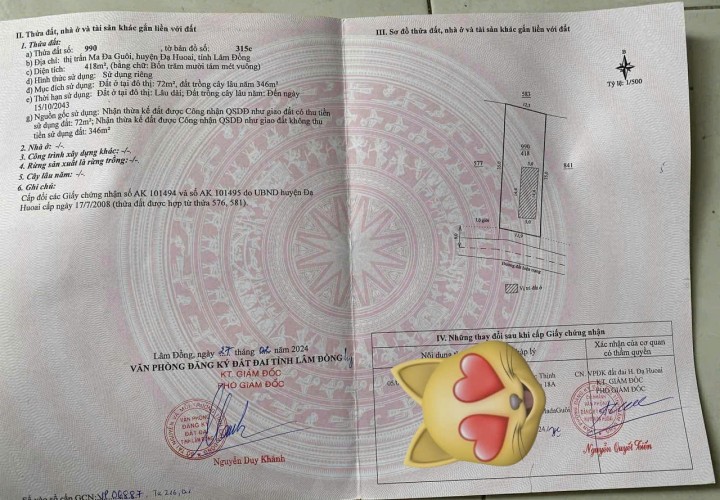 ĐẤT ĐẸP - GIÁ TỐT - CHÍNH CHỦ CẦN BÁN LÔ ĐẤT Thị Trấn Madaguoi (Cũ), Đạ Hoai, Lâm Đồng