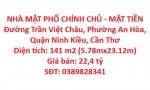 NHÀ MẶT PHỐ CHÍNH CHỦ - MẶT TIỀN Đường Trần Việt Châu, Phường An Hòa, Quận Ninh Kiều, Cần Thơ