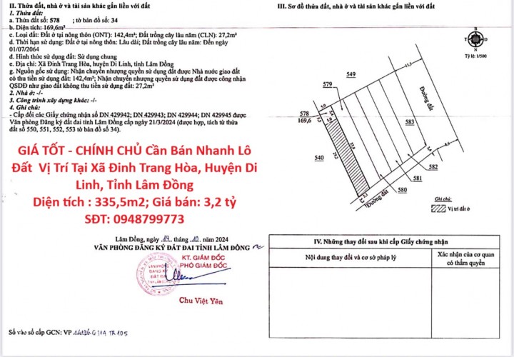 GIÁ TỐT - CHÍNH CHỦ Cần Bán Nhanh Lô Đất  Vị Trí Tại Huyện Di Linh, Tỉnh Lâm Đồng
