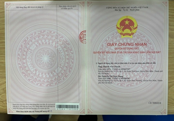 BÁN NHÀ CHÍNH CHỦ -  80D Phan Văn Hớn, Xuân Thới Thượng, Huyện Hóc Môn, TPHCM