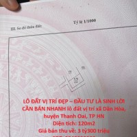 LÔ ĐẤT VỊ TRÍ ĐẸP – ĐẦU TƯ LÀ SINH LỜI CẦN BÁN NHANH lô đất vị trí tại huyện Thanh Oai, TP HN