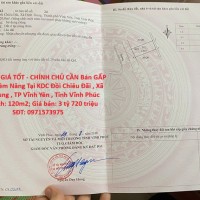 ĐẤT ĐẸP - GIÁ TỐT - CHÍNH CHỦ CẦN Bán GẤP Lô Đất Tiềm Năng Tại ĐỊNH TRUNG - VĨNH YÊN.