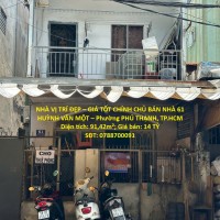 NHÀ VỊ TRÍ ĐẸP – GIÁ TỐT CHÍNH CHỦ BÁN NHÀ 61 HUỲNH VĂN MỘT – Phường PHÚ THẠNH, TP.HCM