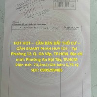 HOT HOT – CẦN BÁN ĐẤT THỔ CƯ – GẦN EMART PHAN HUY ÍCH – Tại Phường 12, Q. Gò Vấp, TP.HCM