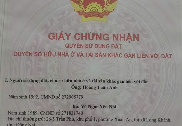 ĐẤT CHÍNH CHỦ - GIÁ TỐT Địa Chỉ Lê Hồng Phong, Phường Xuân Bình, TP Long Khánh, Đồng Nai