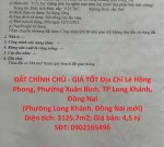 ĐẤT CHÍNH CHỦ - GIÁ TỐT Địa Chỉ Lê Hồng Phong, Phường Xuân Bình, TP Long Khánh, Đồng Nai