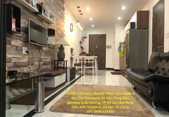 CHÍNH CHỦ BÁN CĂN HỘ TMDV tiêu chuẩn 4 sao, The Panorama TP Đà Lạt, 37 Trần Hưng Đạo, P.Xuân Hương.