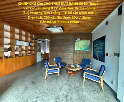 CHÍNH CHỦ Cần CHO THUÊ MẶT BẰNG Số 80 Nguyễn Văn Cừ - Phường 9 TP Vũng Tàu, Bà Rịa - Vũng Tàu
