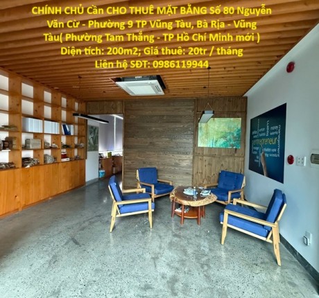 CHÍNH CHỦ Cần CHO THUÊ MẶT BẰNG Số 80 Nguyễn Văn Cừ - Phường 9 TP Vũng Tàu, Bà Rịa - Vũng Tàu