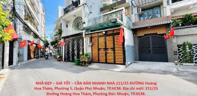 NHÀ ĐẸP – GIÁ TỐT – CẦN BÁN NHANH NHÀ 211/25 ĐƯỜNG Hoàng Hoa Thám, Phường 5, Quận Phú Nhuận, TP.HCM