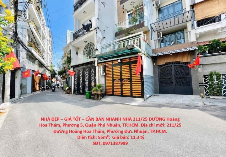 NHÀ ĐẸP – GIÁ TỐT – CẦN BÁN NHANH NHÀ 211/25 ĐƯỜNG Hoàng Hoa Thám, Phường 5, Quận Phú Nhuận, TP.HCM