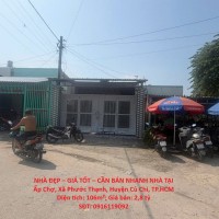 NHÀ ĐẸP – GIÁ TỐT – CẦN BÁN NHANH NHÀ TẠI Ấp Chợ, Xã Phước Thạnh, Huyện Củ Chi, TP.HCM