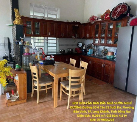 HOT HOT-CẦN BÁN ĐẤT- NHÀ VƯỜN NGHỈ DƯỠNG Đ.Số 6 Câu Cá Suối Đá, P.Bảo Vinh, TP.Long Khánh, Đồng Nai