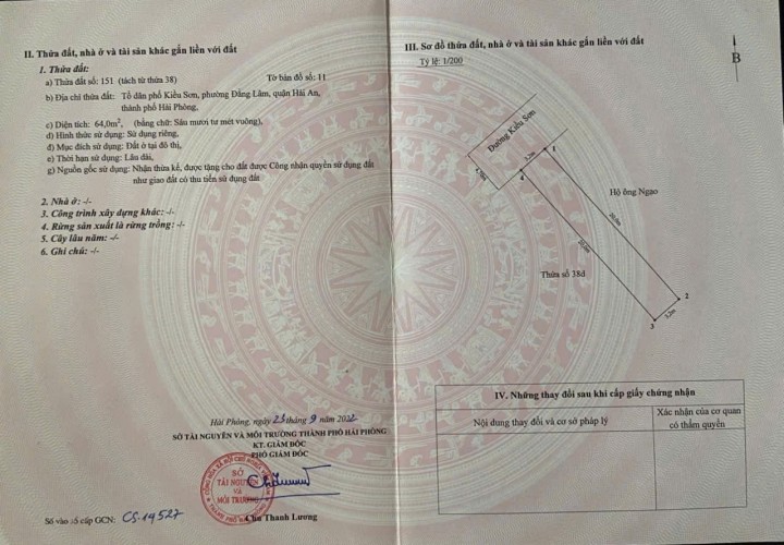 Chính Chủ Cần Bán 2 Căn Nhà Mặt Tiền Đường Kiều Sơn, Phường Đằng Lâm, Quận Hải An - Hải Phòng