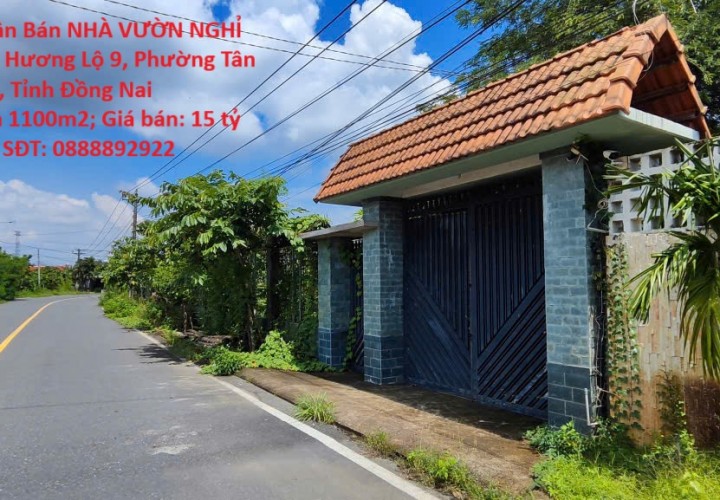 CHÍNH CHỦ Cần Bán NHÀ VƯỜN NGHỈ DƯỠNG - Số 86 Hương Lộ 9, Phường Tân Triều, Tỉnh Đồng Nai