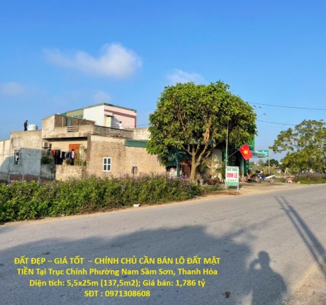 ĐẤT ĐẸP – GIÁ TỐT – CHÍNH CHỦ CẦN BÁN LÔ ĐẤT MẶT TIỀN Tại Trục Chính Phường Nam Sầm Sơn, Thanh Hóa