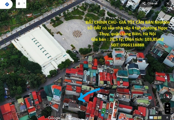 ĐẤT CHÍNH CHỦ- GIÁ TỐT CẦN BÁN NHANH LÔ ĐẤT có sẵn nhà cấp 4 tại quận Long Biên, TP Hà Nội