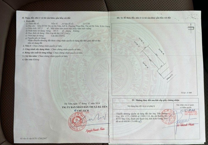 NHÀ YẾN ĐẸP – GIÁ TỐT – CHÍNH CHỦ CẦN BÁN TẠI số 24 Đường Lê Hồng Phong, Phường Pháo Đài, TP Hà Tiên