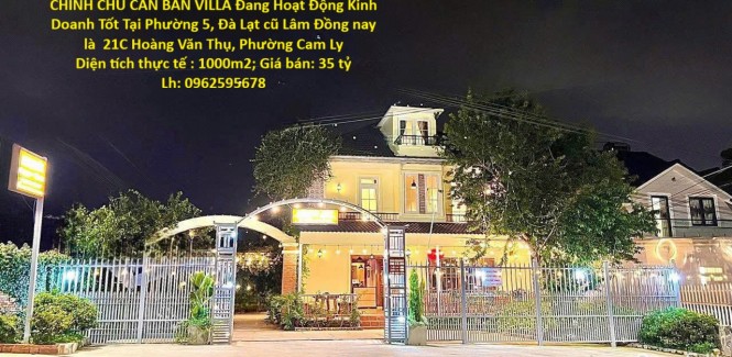 VỊ TRÍ ĐẸP – GIÁ TỐT – CHÍNH CHỦ CẦN BÁN VILLA Đang Hoạt Động Kinh Doanh Tốt Tại Phường 5, Đà Lạt cũ