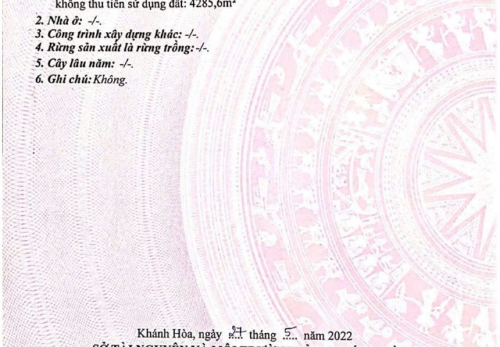 ĐẤT ĐẸP – GIÁ ĐẦU TƯ  - CẦN BÁN LÔ ĐẤT TẠI Đường 1, Xã Suối Hiệp, Diên Khánh, Khánh Hòa