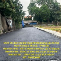 Chính Chủ Bán 5 Lô Đất Hàng F0 Mặt Đường Liên Xã Hoà Thạch Cũ Nay là Phú Cát - TP Hà Nội