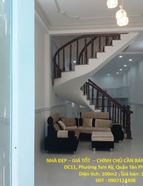 NHÀ ĐẸP – GIÁ TỐT – CHÍNH CHỦ CẦN BÁN TẠI Số 30, Đường DC11, Phường Sơn Kỳ, Quận Tân Phú, TP.HCM