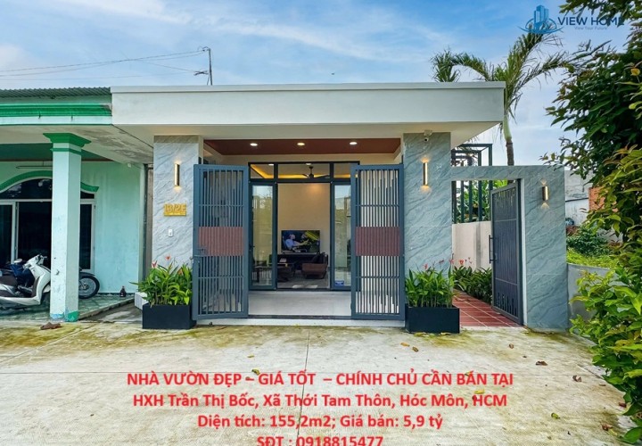 NHÀ VƯỜN ĐẸP – GIÁ TỐT  – CHÍNH CHỦ CẦN BÁN TẠI HXH Trần Thị Bốc, Xã Thới Tam Thôn, Hóc Môn, HCM