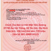 Chính Chủ Bán Lô Đất Mặt Tiền Đường DT785 Ấp Hội Thắng, Xã Tân Hội, Tây Ninh