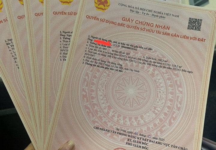 Chính Chủ Bán Lô Đất Mặt Tiền Đường DT785 Ấp Hội Thắng, Xã Tân Hội, Tây Ninh