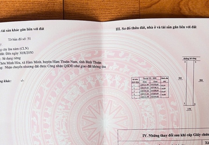 HOT HOT - CẦN BÁN 3 LÔ ĐẤT  TẠI xã hàm minh, huyện Hàm Thuận Nam, tỉnh Bình Thuận