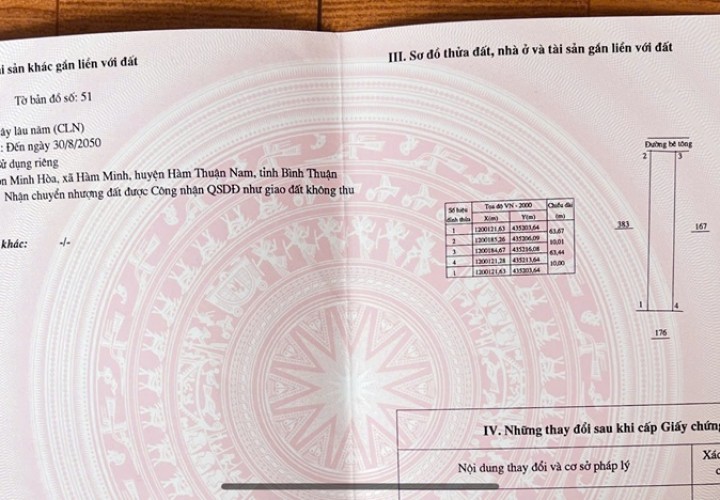 HOT HOT - CẦN BÁN 3 LÔ ĐẤT  TẠI xã hàm minh, huyện Hàm Thuận Nam, tỉnh Bình Thuận