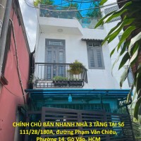 CHÍNH CHỦ BÁN NHANH NHÀ 3 TẦNG TẠI Số 111/28/180A, đường Phạm Văn Chiêu, Phường 14, Gò Vấp, HCM