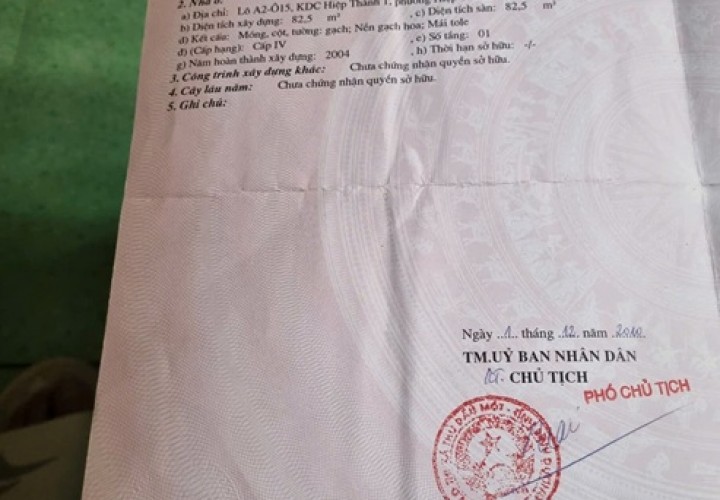 NHÀ ĐẸP – GIÁ TỐT –CHÍNH CHỦ CẦN BÁN NHÀ TẠI Phường Hiệp Thành, TP. Thủ Dầu Một ., Bình Dương