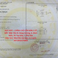 HOT HOT – CHÍNH CHỦ CẦN BÁN 2 LÔ ĐẤT  Mặt Tiền Đ. Hùng Vương, X. Bình Kiến, TP. Tuy Hòa, T. Phú Yên