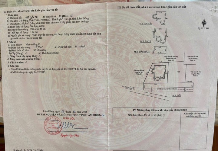 BIỆT THỰ ĐẸP – GIÁ TỐT – CẦN BÁN BIỆT THỰ VIEW TẠI Đường Đặng Thái Thân, P. 3, TP. Đà Lạt, Lâm Đồng