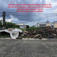 ĐẤT ĐẸP- GIÁ TỐT CHÍNH CHỦ BÁN NHANH LÔ ĐẤT VỊ TRÍ ĐẮC ĐỊA tại huyện Long Thành, tỉnh Đồng Nai