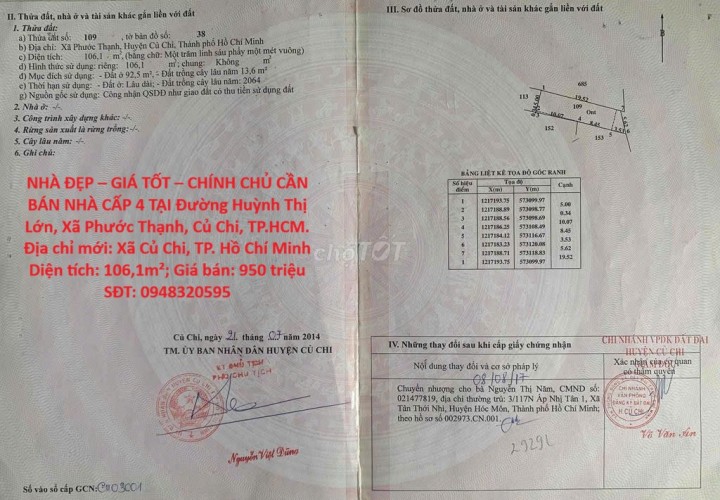 NHÀ ĐẸP – GIÁ TỐT – CHÍNH CHỦ CẦN BÁN NHÀ CẤP 4 TẠI Đường Huỳnh Thị Lớn, Xã Phước Thạnh, Củ Chi, TP.HCM
