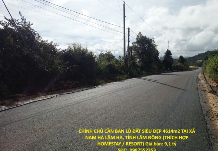 CHÍNH CHỦ CẦN BÁN LÔ ĐẤT SIÊU ĐẸP 4614m2 TẠI XÃ NAM HÀ LÂM HÀ, TỈNH LÂM ĐỒNG (THÍCH HỢP HOMESTAY / RESORT)