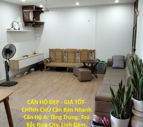 CĂN HỘ ĐẸP - GIÁ TỐT- CHÍNH CHỦ Cần Bán Nhanh Căn Hộ A: Tầng Trung, Toà Bắc Rice City, Linh Đàm.