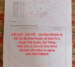 ĐẤT ĐẸP - GIÁ TỐT - Cần Bán Nhanh Lô Đất Tại Ấp Hòa Phuôn, xã Hoà Tú 1, huyện Mỹ Xuyên, Sóc Trăng