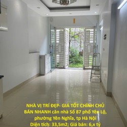 NHÀ VỊ TRÍ ĐẸP- GIÁ TỐT CHÍNH CHỦ BÁN NHANH căn nhà phố Yên Lộ, phường Yên Nghĩa, tp Hà Nội
